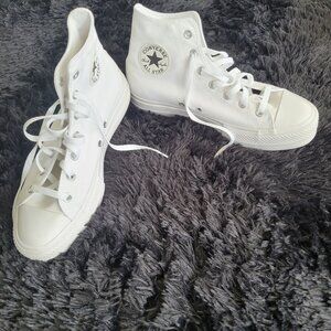 High Top All White Converse